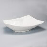 Vasque à Poser avec Plage de Robinetterie - Céramique Blanc Brillant - 49x38 cm - Feuille