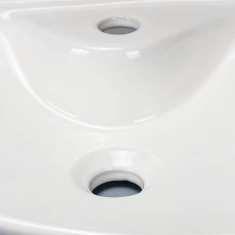 Layout basin with white ceramic faucet beach Feuille