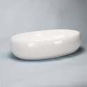 White oval ceramic vase to be laid Swann