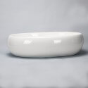 White oval ceramic vase to be laid Swann