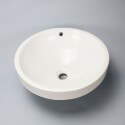 Semi-mounted round vase in Rani white ceramic