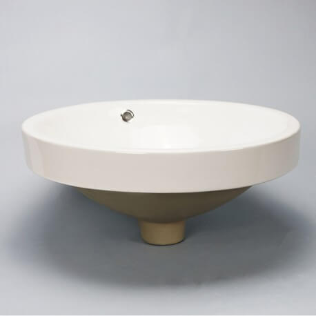 Semi-recessable ceramic round vase Rani
