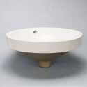 Semi-mounted round vase in Rani white ceramic