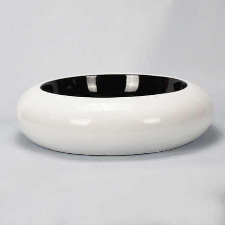 Bianco e nero ceramica rotondo-posting serbatoio Arc Royalty du Bain