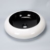 White and Black Galet Poser Vasque - Ceramic - 49 cm - Arc