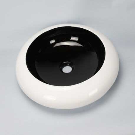 Bianco e nero ceramica rotondo-posting serbatoio Arc Royalty du Bain