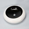 White and Black Galet Poser Vasque - Ceramic - 49 cm - Arc
