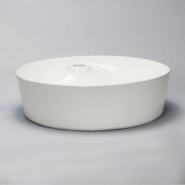 Rundes Aufsatzwaschbecken - glänzend weiße Keramik - 44 cm - Lodge |Bather Straße 2