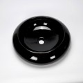 Vasque à poser ronde noire céramique Steel| Rue du Bain