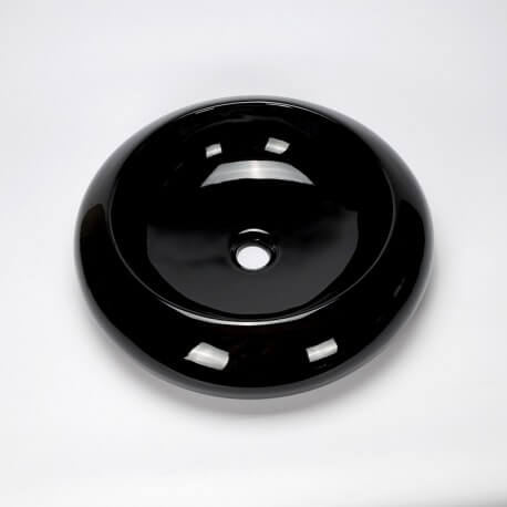 Round-posting vase black ceramic Steel