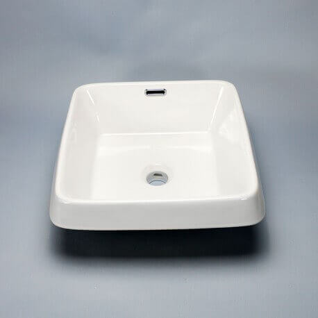 Club quadratisches Keramik-Halbeinbauwaschbecken |Bather Straße