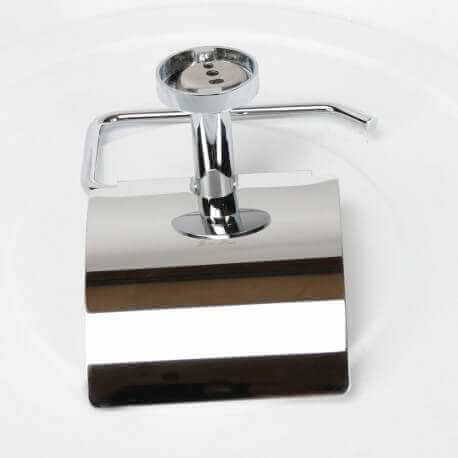 Distributore di carta con coperchio cromato