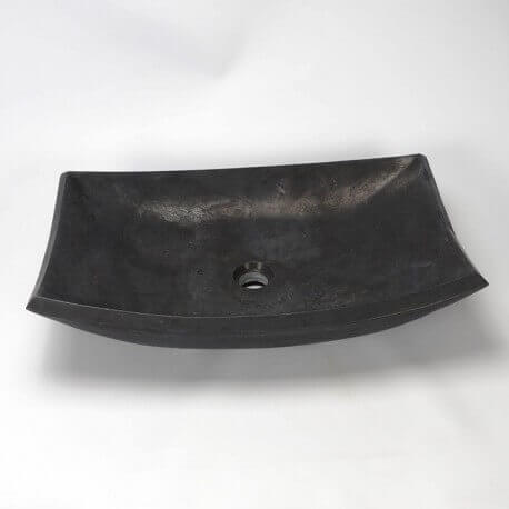 Placa rectangular de piedra natural negra Plume