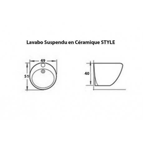 Cerámica colgante de tote de Lavabo Estilo