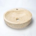Oval pose vasque beige natural stone Groove