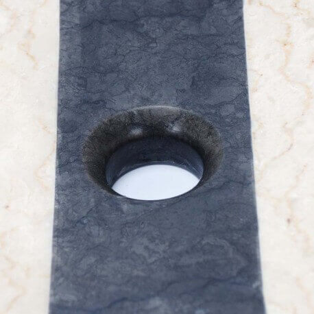 Vase redondo beige y piedra natural negra Edo