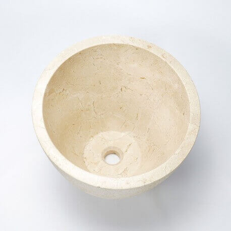Vasque à poser ronde asymétrique pierre naturelle beige Deco | Rue du Bain