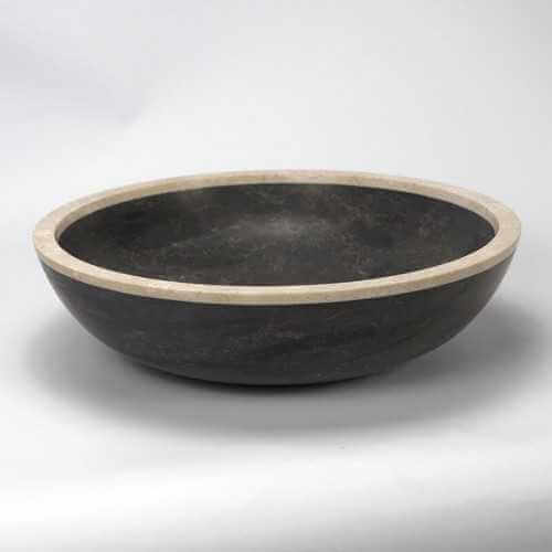  Vase redondo negro piedra natural Stylish Rue du Bain 
