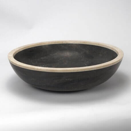  Vase redondo negro piedra natural Stylish Rue du Bain 