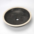  Vase redondo negro piedra natural Stylish Rue du Bain 