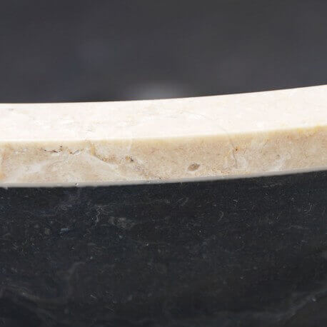  Vase redondo negro piedra natural Stylish Rue du Bain 