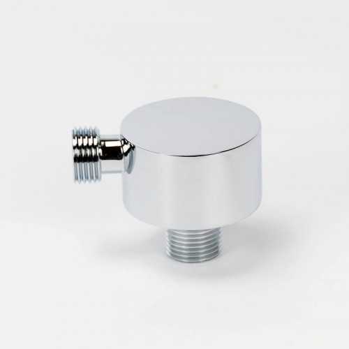 Toma de agua redonda para ducha flexible, cromé, eo