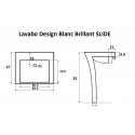 Lavabo totem slide type corian blanc mat
