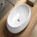 White oval ceramic vase to be laid Swann
