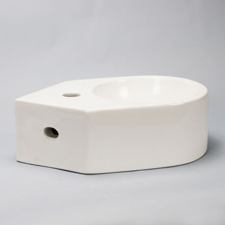 Lave-mains d'angle rond céramique blanche  Style| Rue du Bain