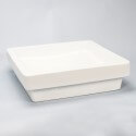 Semi-mounted white ceramic square vasque Temps Rue du Bain