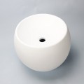 Vasque à poser ronde haute blanc mat composite 40 cm - Nature | Rue du Bain