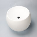 High Round Vasque White Mat solid surface Nature