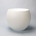Composite matt white round laying basin 40 cm - Nature