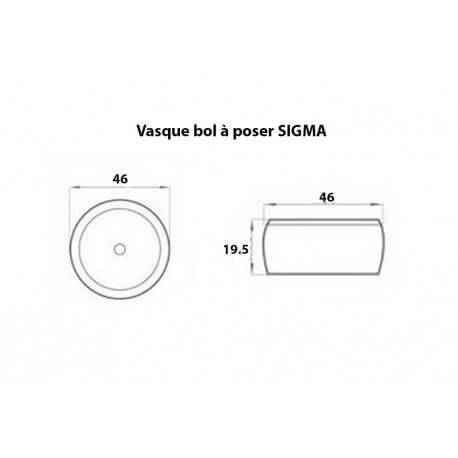 Ceramic round laying basin Sigma