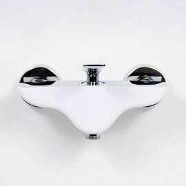 Robinet Mitigeur de Douche Mural Chromé/Blanc - Concep't | Rue du Bain 2