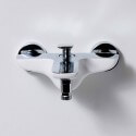 Robinet Mitigeur  de Baignoire Mural Chromé/Blanc Concep't | Rue du Bain