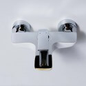 Robinet Mitigeur  de Baignoire Mural Chromé/Blanc Concep't | Rue du Bain