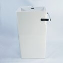 Totem cuadrado Lavabo con toalla de cerámica blanca Alto+