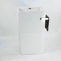 Totem quadrato Lavabo con porta asciugamani in ceramica bianca Alto+
