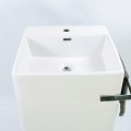 Totem cuadrado Lavabo con toalla de cerámica blanca Alto+