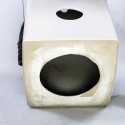 Totem cuadrado Lavabo con toalla de cerámica blanca Alto+