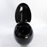 Suspended Egg WC with Shaft Shining Black Ceramic - 59x41cm - Ove