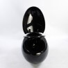 Suspended Egg WC with Shaft Shining Black Ceramic - 59x41cm - Ove