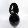 WC Suspendu Oeuf - Avec Abattant - Céramique Noir Brillant - 59x41 cm - Ove