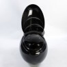 Suspended Egg WC with Shaft Shining Black Ceramic - 59x41cm - Ove