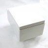 WC rectángulo sostenido con risa - Cerámica blanca - 52x39 cm -Kube