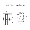  Lavabo Totem Cerámica redonda Ego blanco