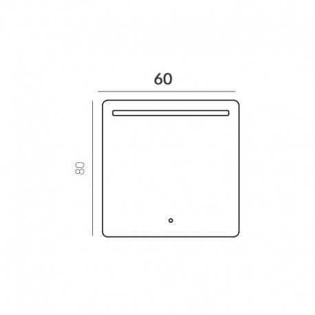 Armadio bagno 2 cassetti + lavabo e specchio Led, 60x46 cm, Antracite, Mia