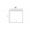 Armadio bagno 2 cassetti + lavabo e specchio Led, 60x46 cm, Antracite, Mia