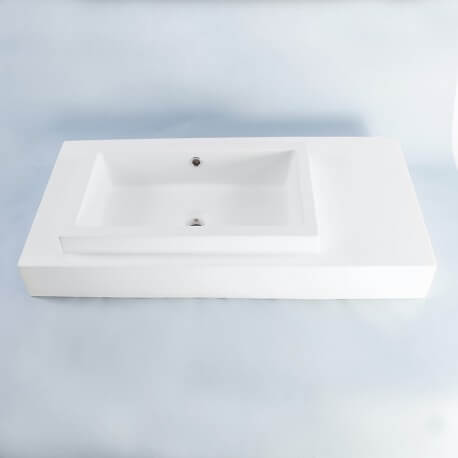 Lavabo suspension composite white Lignum